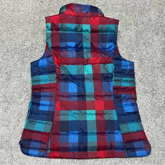 Lands End Vest Womens XS 2-4 Blue Red Teal Puffer Plaid Down Fill 600 NEW - Picture 7 of 7